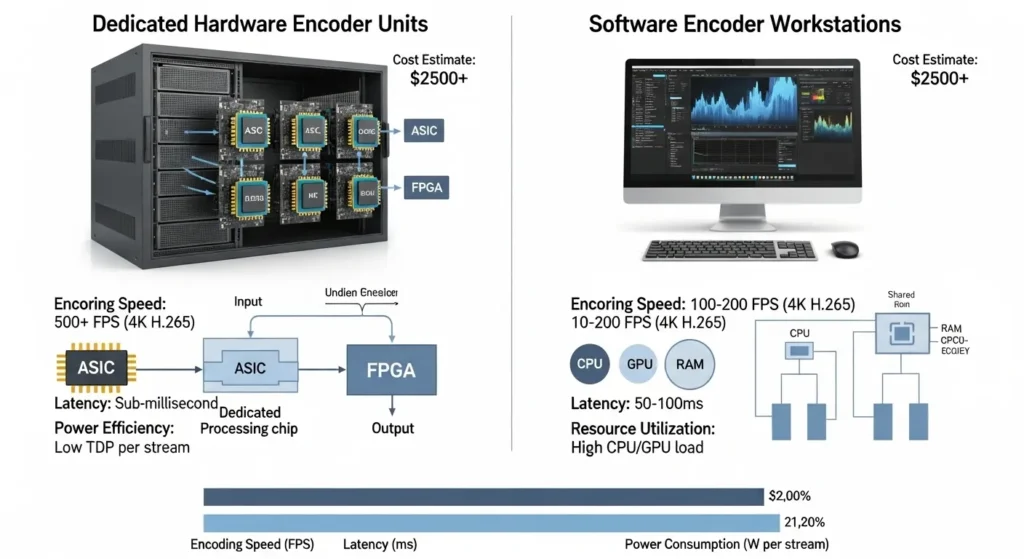 Hardware vs Software IPTV Encoder Architecture IPTV encoder over 2500