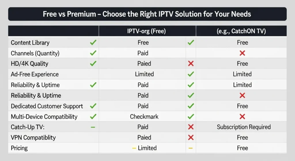 IPTV-org vs Paid IPTV Services