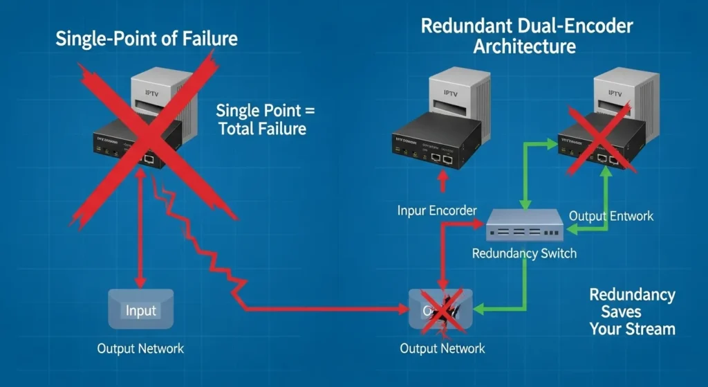 Ignoring Redundancy and Backup Options Encoder IPTV