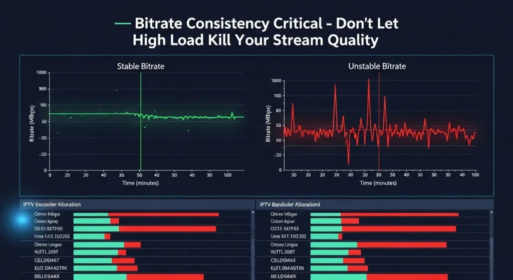 Inconsistent Bitrate Handling Under High Load IPTV Encoder.