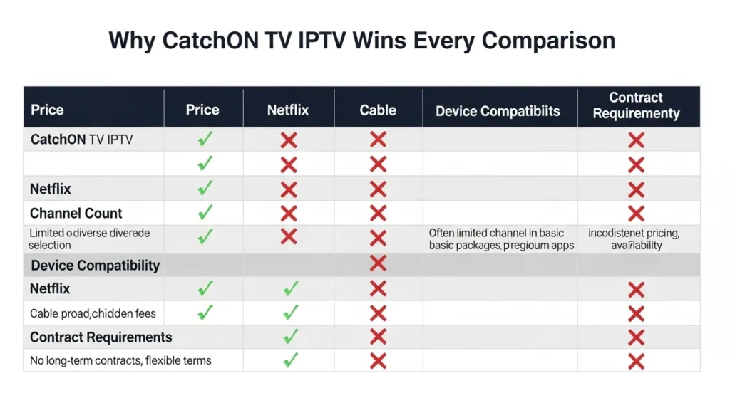 CatchON TV IPTV vs Competitors