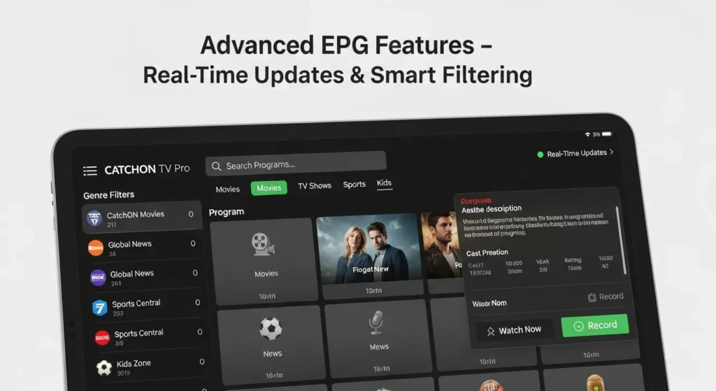 CatchON TV Pro EPG Features IPTV Schedule