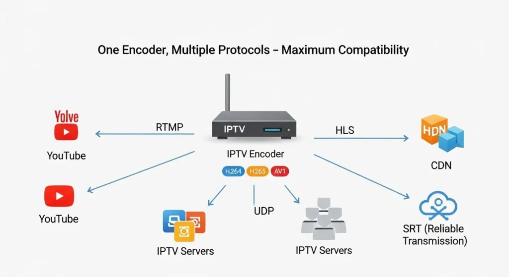Superior Format and Protocol Support IPTV encoder over 1500